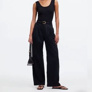 Madewell Harlow Wide Leg Pants Size 14 Black EUC